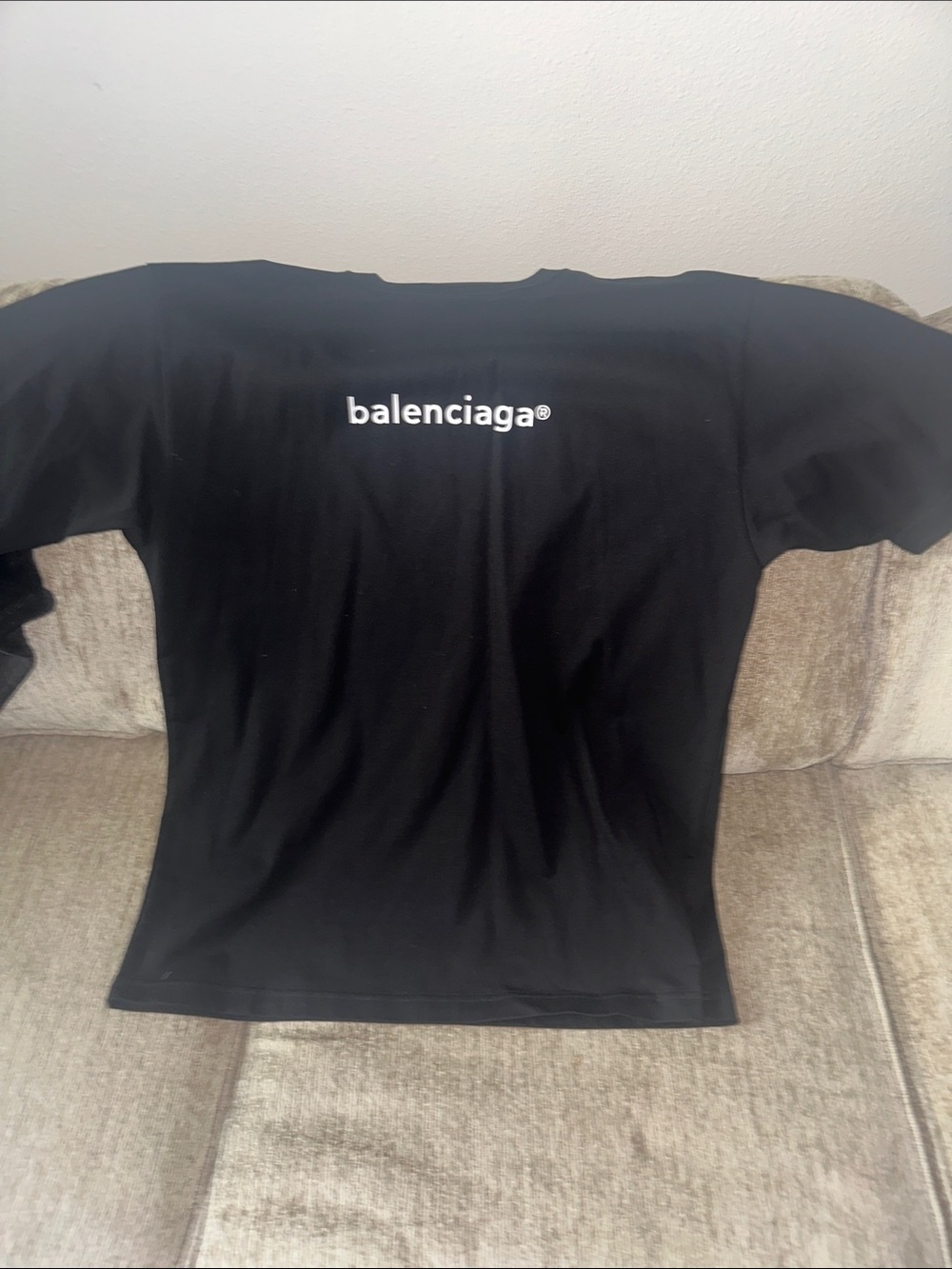 Balenciaga Black Tee with White Logo